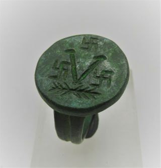Ancient Roman Bronze Ring Marked 
