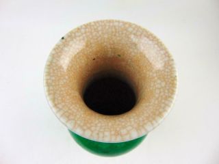 Chinese Apple - green Ge Glazed Kuanyin Vase,  Large 28cm,  19th C 12