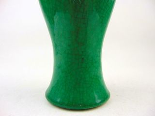 Chinese Apple - green Ge Glazed Kuanyin Vase,  Large 28cm,  19th C 8