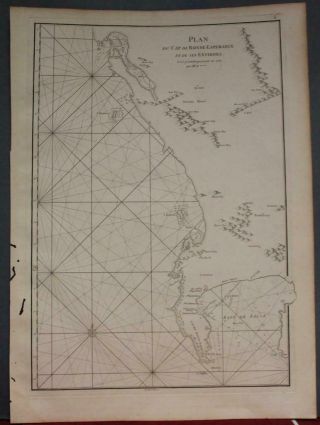 Cape Town Cape Of Good Hope South Africa 1774 Mannevillette Antique Chart