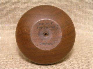 Rude Osolnik Originals Signed Vintage Small Turned Walnut Wood Vase Weed Pot 5