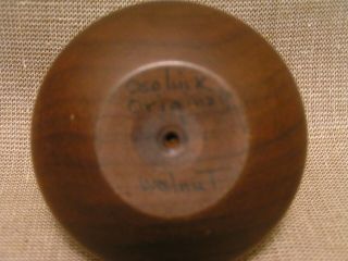 Rude Osolnik Originals Signed Vintage Small Turned Walnut Wood Vase Weed Pot 6