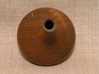 Rude Osolnik Originals Signed Vintage Small Turned Walnut Wood Vase Weed Pot 7