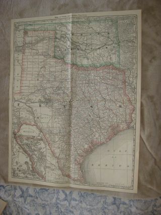 Huge Gorgeous Antique 1883 Texas Indian Territory Oklahoma Map Dallas Houston Nr