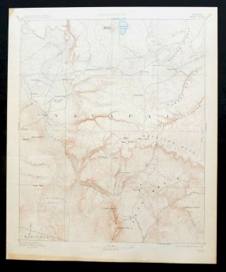 Verde Arizona Rare Antique Usgs Topographic Map 1892 Sedona Payson Topo