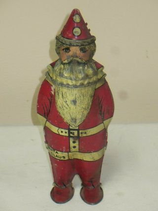 Vintage 1930 Lindstrom Tin Litho Wind Up Santa Claus - Old Toy