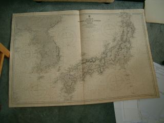 Vintage Admiralty Chart 2347 Honshu,  Kyushu & Shikoku & South Korea 1914 Edn