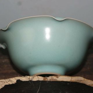 Chinese Old Longquan Kiln Pink Green Glaze Porcelain Bowl 5