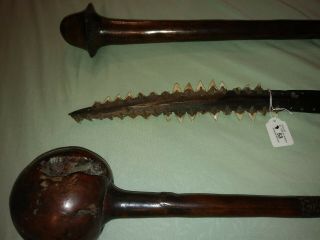 3 Classic Pacific Islands Oceanic Weapons. .  circa 1820 - 1850/60. 2