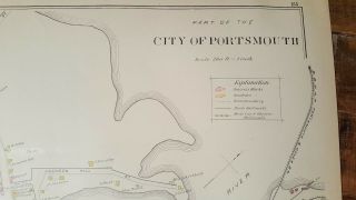 Antique MAP - PART 1 OF THE CITY OF PORTSMOUTH - N.  HAMPSHIRE - 1892 ATLAS 2