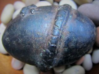 Antique Dayak Tribal cast metal alloy Shamans Serpent ritual healing egg rattle 3