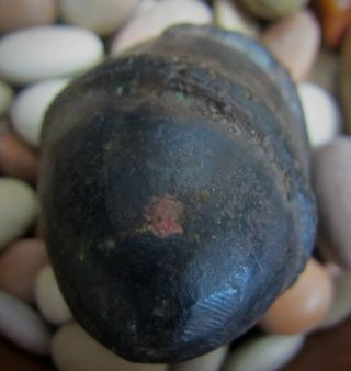 Antique Dayak Tribal cast metal alloy Shamans Serpent ritual healing egg rattle 7