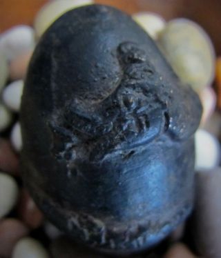Antique Dayak Tribal cast metal alloy Shamans Serpent ritual healing egg rattle 8