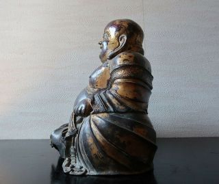 VERY RARE CHINESE ANTIQUE GILT BRONZE FIGURE OF A BUDAI MING DYNASTY? 7