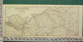 1888 Antique Wales Map Chester & Holdhead Shrewsbury Railways Angelsea