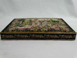 Vintage Needlepoint Petit Point Floral Tapestry Purse w/Accessories 6