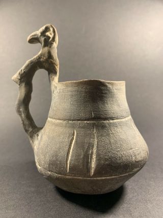 G2 Ancient Roman Terracotta Drinking Vessel With Ram Handle Circa 100 - 300ad