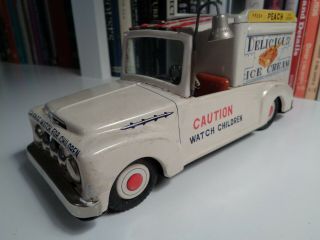 Vintage 8 - Inch Tin Japan - Made Friction Motor Ice Cream Truck Early 1960s