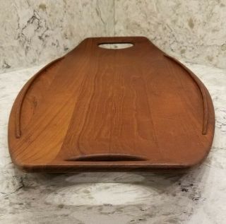 Dansk JHQ Quistgaard Staved Teak Wood Fjord Surfboard Serving Tray 802 MCM 24x12 2