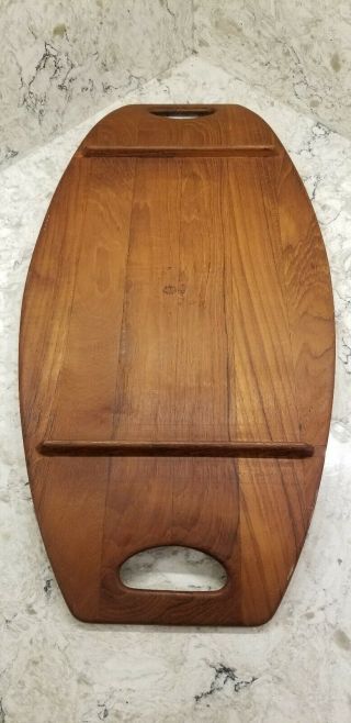 Dansk JHQ Quistgaard Staved Teak Wood Fjord Surfboard Serving Tray 802 MCM 24x12 6