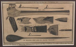 Antique 1783 Captain Cooks III Voyage William Eliss Engravings Oceanic Tattooing 5