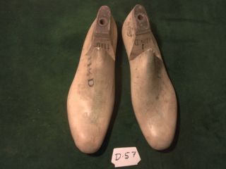 Vintage Pair Wood Us Navy Shoe Lasts Size 11 - 1/2 D Industrialfactory Mold D - 57