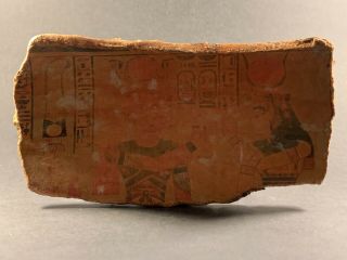 Circa 1500 - 332bc Ancient Egyptian Tablet Fragment With Hathor & Heiroglyphs