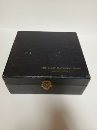 Antique Safe Guard Check Writer & Statement Box From First Natl Bank Mt Airy Nc