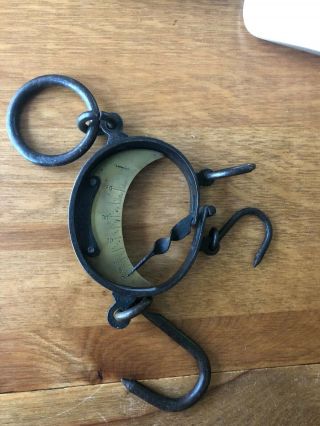 ANTIQUE HANGING OVAL SCALE DOUBLE BRASS AND IRON BALANCE GERMANY crescent moon 2