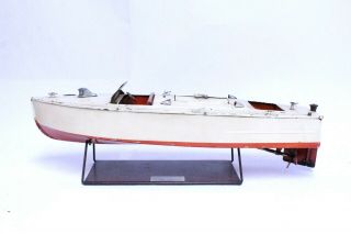 Early Prewar Lionel Wind Up Lionel Craft Speed Boat W/ Stand & Key