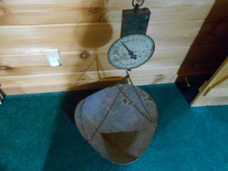 Vintage Hanging Scale With Pan