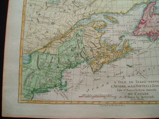 1780 Bonne Map Colonial Maine England Eastern Canada Nova Scotia MA CT NY 2