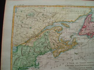 1780 Bonne Map Colonial Maine England Eastern Canada Nova Scotia MA CT NY 3