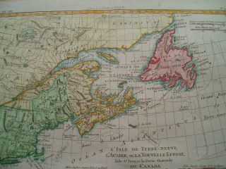 1780 Bonne Map Colonial Maine England Eastern Canada Nova Scotia MA CT NY 4