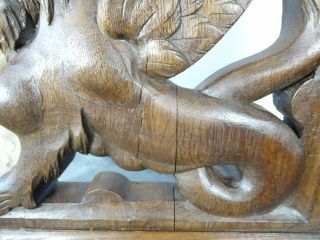 Antique French Pedestals Statues Carved Wood Solid Oak Griffins/ 19 th 9