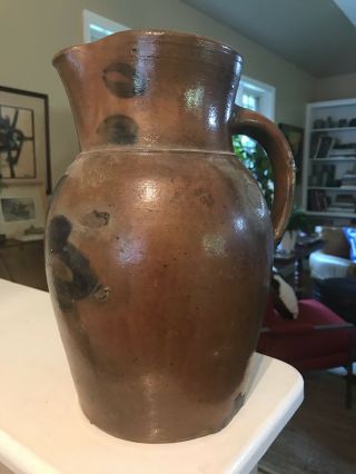 Antique Shenandoah Valley Virginia Decorated Stoneware Pottery PITCHER crock 3