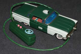 Yonezawa 1960 Tin Battery Operated Lincoln Continental Police Car Remote Control 2