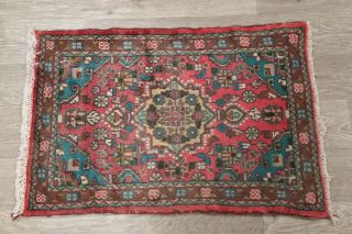Malayer Area Rug 2x3 Wool Floral Oriental Hand - Knotted Rug RED 12