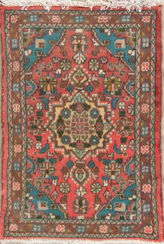 Malayer Area Rug 2x3 Wool Floral Oriental Hand - Knotted Rug Red