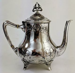 Wmf? Art Nouveau Silver Plated Teapot C1900 