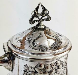 WMF? ART NOUVEAU SILVER PLATED TEAPOT c1900 ' s 4