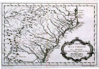 Antique Map,  Carte De La Caroline Et Georgie