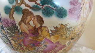 Asian Chinese Vintage Koi Fish Bowl Planter - Amorous Couple & Venus & Cupid 8