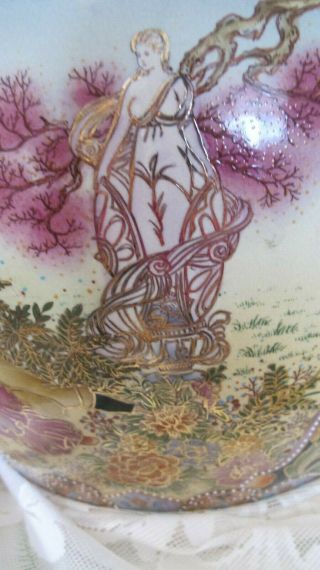 Asian Chinese Vintage Koi Fish Bowl Planter - Amorous Couple & Venus & Cupid 9