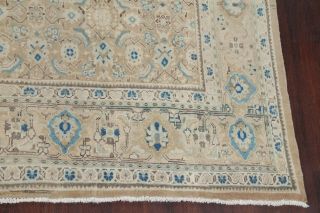 ANTIQUE MUTED BEIGE BLUE 9x12 Persian Oriental Hand - Knotted DISTRESSED WOOL Rug 4