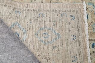 ANTIQUE MUTED BEIGE BLUE 9x12 Persian Oriental Hand - Knotted DISTRESSED WOOL Rug 8