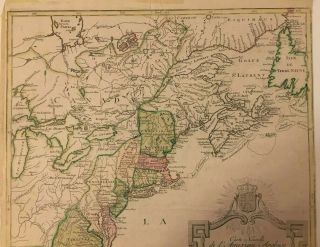 Map of the Thirteen Colonies by Matthieu Albert Lotter circa 1776 engraving 3