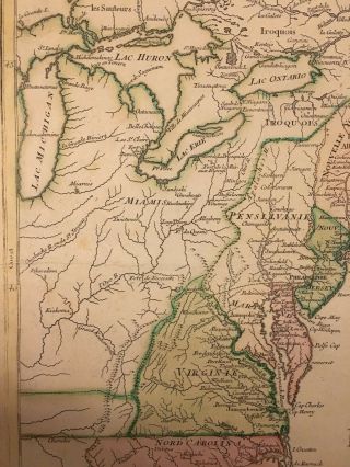 Map of the Thirteen Colonies by Matthieu Albert Lotter circa 1776 engraving 5