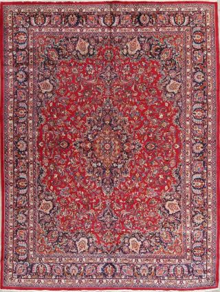 Vintage Traditional Floral RED Area Rug Hand - made Oriental Wool Carpet RED 10x13 2