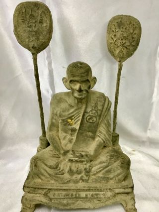 Phra Lp Boon Rare Old Thai Buddha Amulet Pendant Magic Ancient Idol Art Decor 74